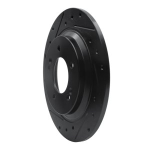 Hyundai Kona Brake Rotor (1) - Rear Left - R1 Concepts - Drilled & Slotted - Black - `13-`25